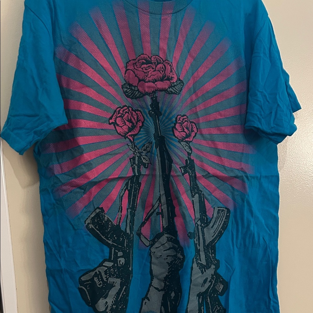 Obey Blue and Pink Graphic Tee